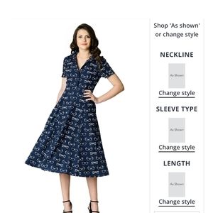 NWOT Eshakti dress, eyeglasses print